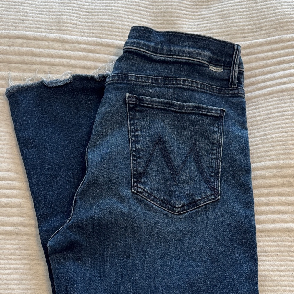 MOTHER Weekender Dark Blue Flare Jeans Size 33 - Picture 11 of 11